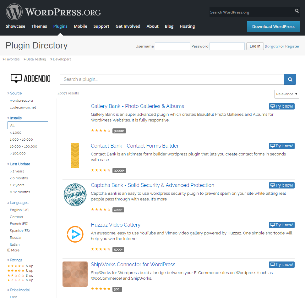 Addendio Search Engine