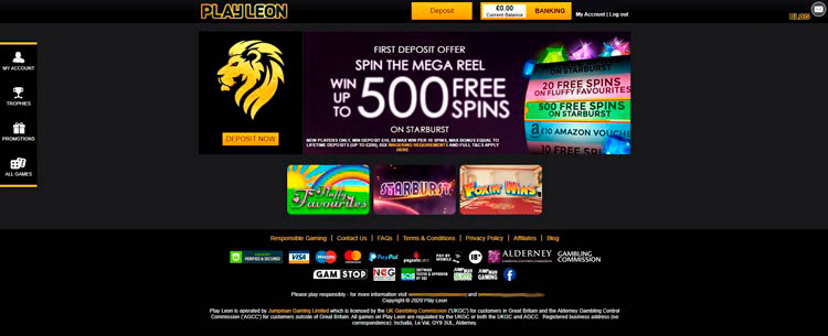 Приветственная страница с баннером и меню слева